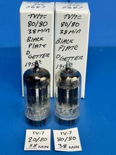 MATCHED PAIR 1950s BLACK PLATE D GETTER TUNG SOL  JTL 5687 TUBES OVER 100%