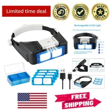 Illuminated Head-Mounted Magnifier: Rechargeable Loupe with Detachable LED Light