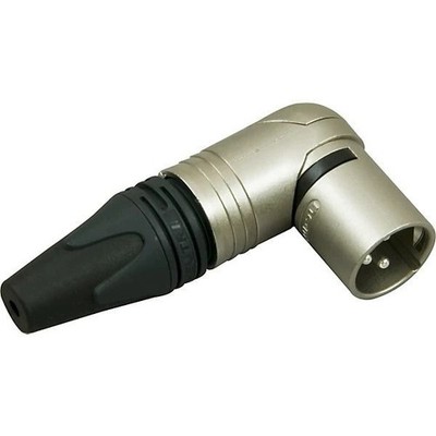 Right Angle XLR Male Connector 3 Pin Pro Audio Balanced Mic Adapter