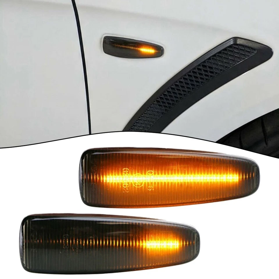 For Mitsubishi Lancer 2008 2017 Smoked Amber LED Side Marker Lights Set - Image 4 of 4