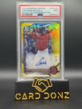 2022 Bowman Chrome Ceddanne Rafaela Yellow Refractor /75 Auto Psa 9