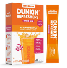 Dunkin’ Refreshers Singles To Go! Powdered drink mix packets, Mango Pineapple,10