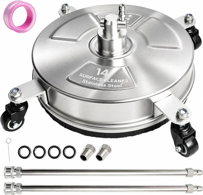 #ad Pressure Washer Surface Cleaner 14 Inch 4 Wheel Stainless Steel for Concrete $71.53