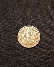 1912 Netherlands 1/2 Cent Wilhelmina KM138 Bronze Coin