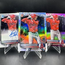 Hayden Alvarez 1st Bowman Auto /199 Fuchsia + Retro Foil Angels Prospect