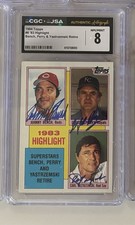 1984 Topps Carl Yastrzemski Gaylord Perry Johnny Bench Auto Signed JSA CGC 8