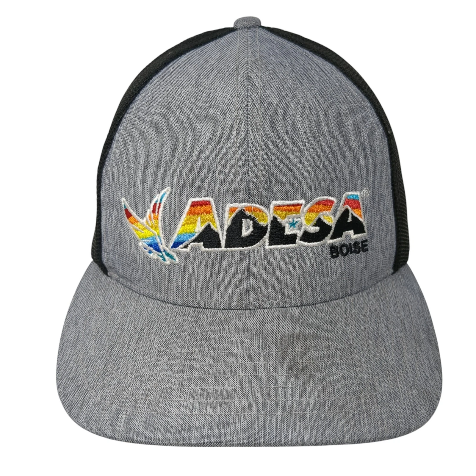 Adesa Boise Snapback Trucker Hat Gray One Size Adjustable Mesh Back Outdoor Cap
