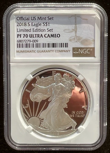 2018-S $1 SILVER AMERICAN EAGLE NGC PF70 Limited Edition Set : 07208