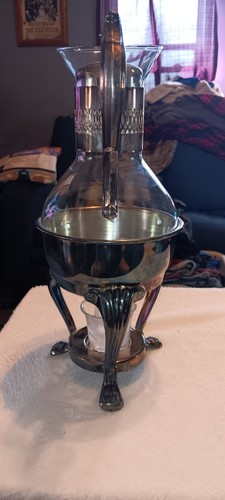 Vintage Princess House Heritage Brass & Glass Coffee Carafe w/ Tea Light Stand - Picture 2 of 11