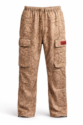 CHNGE Unisex Kuschelig Übergröße Kordelzug Taschen Wald Tarnfarbe Cargo Hose,