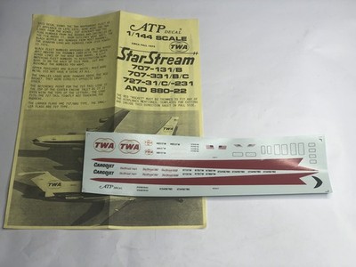 Vtg ATP Decal TWA Star stream For 707, 727 And 880 Scale 1/144 Red Rocket Airfix