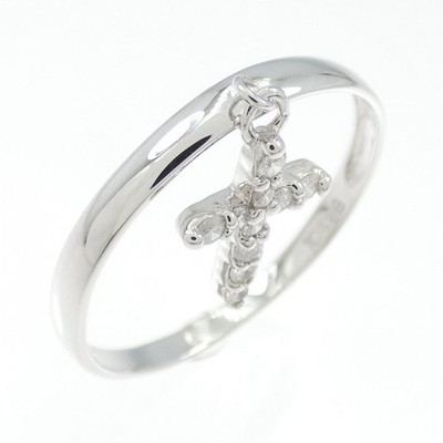 Authentic K14WG Cross Diamond Ring 0.14CT #260-007-675-4623
