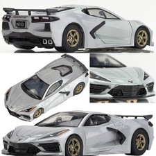 AFX 22095 Corvette C8 Silver HO Slot Car MegaG for Auto World