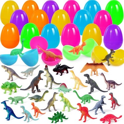 Prefilled Easter Eggs with Dinosuar Toys for Kids, 24Pcs Easter Basket Stuffers