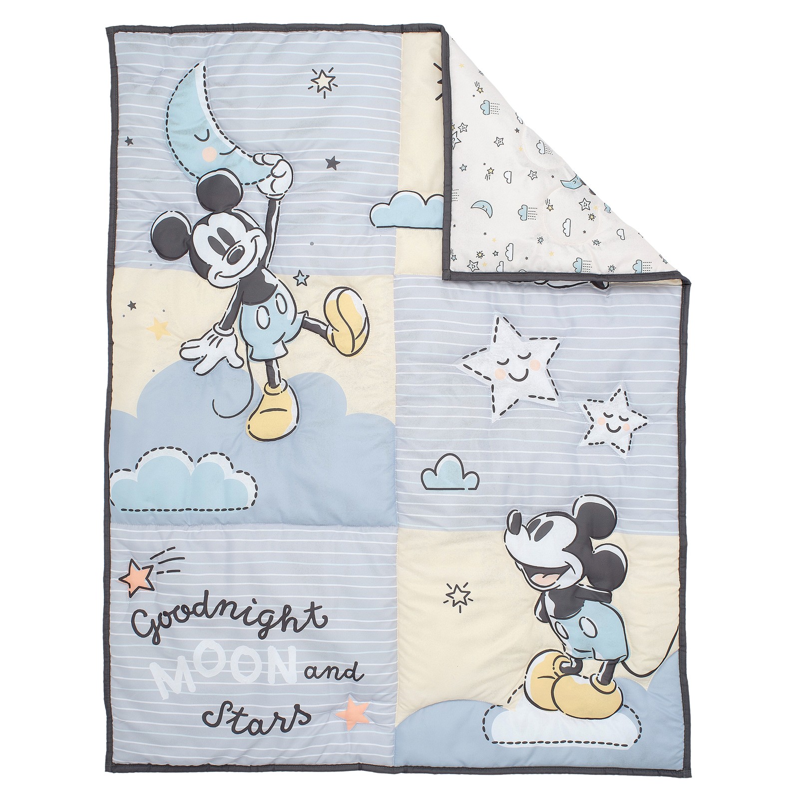 Lambs & Ivy Disney Baby Moonlight Mickey Mouse 3-Piece Nursery Crib Bedding Set