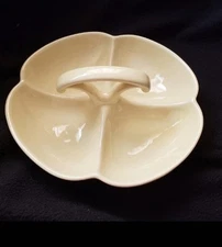 Luray Pastels Yellow 4 Part Divided Serving Dish/Relish Handled Server. EUC