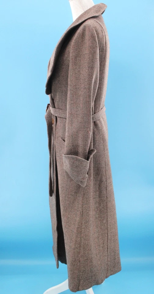 复古女式 20 年代米色大衣带大领腰带 M 码 1920 年代运动外套 — 第 4/4 张图片