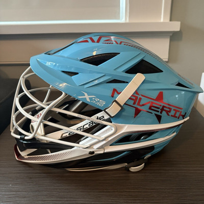 Cascade XRS Pro Large Lacrosse Helmet Blue/White/Red Full Face Cage NOCSAE