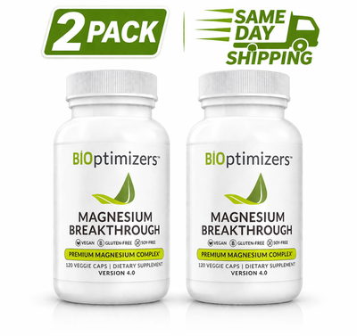 #ad 2 Pack BiOptimizers Magnesium Breakthrough 60 Capsules 7 Forms High Absorption $35.96