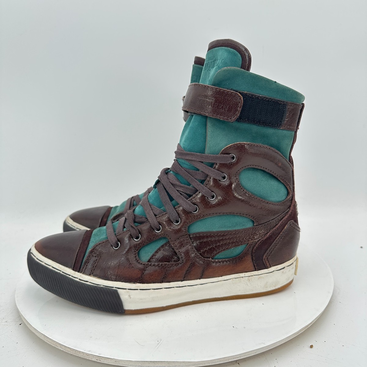 Alexander McQueen x Puma Women Size 6 Brown Green Leather Strap