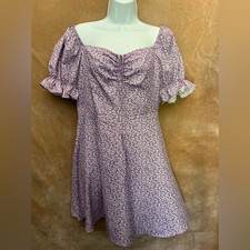 SHEIN Purple Floral Off-Shoulder Dress size large