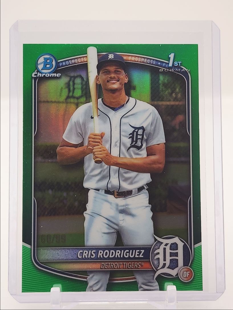 CRIS RODRIGUEZ 2025 BOWMAN CHROME 1ST GREEN REFRACTOR TIGERS /99 Q4520