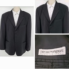 Emporio Armani Mens Black Blazer Jacket Size 42 Regular 3 Button Wool Italy