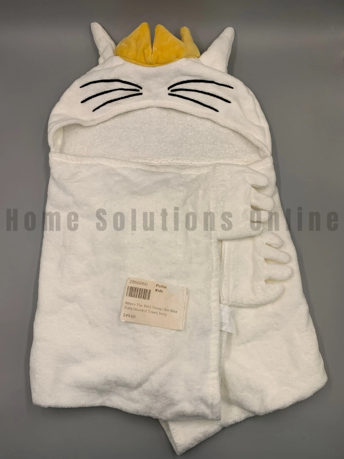 Pottery Barn Kids Where The Wild Things Are Max Crown Baby Hooded Towel #J5395