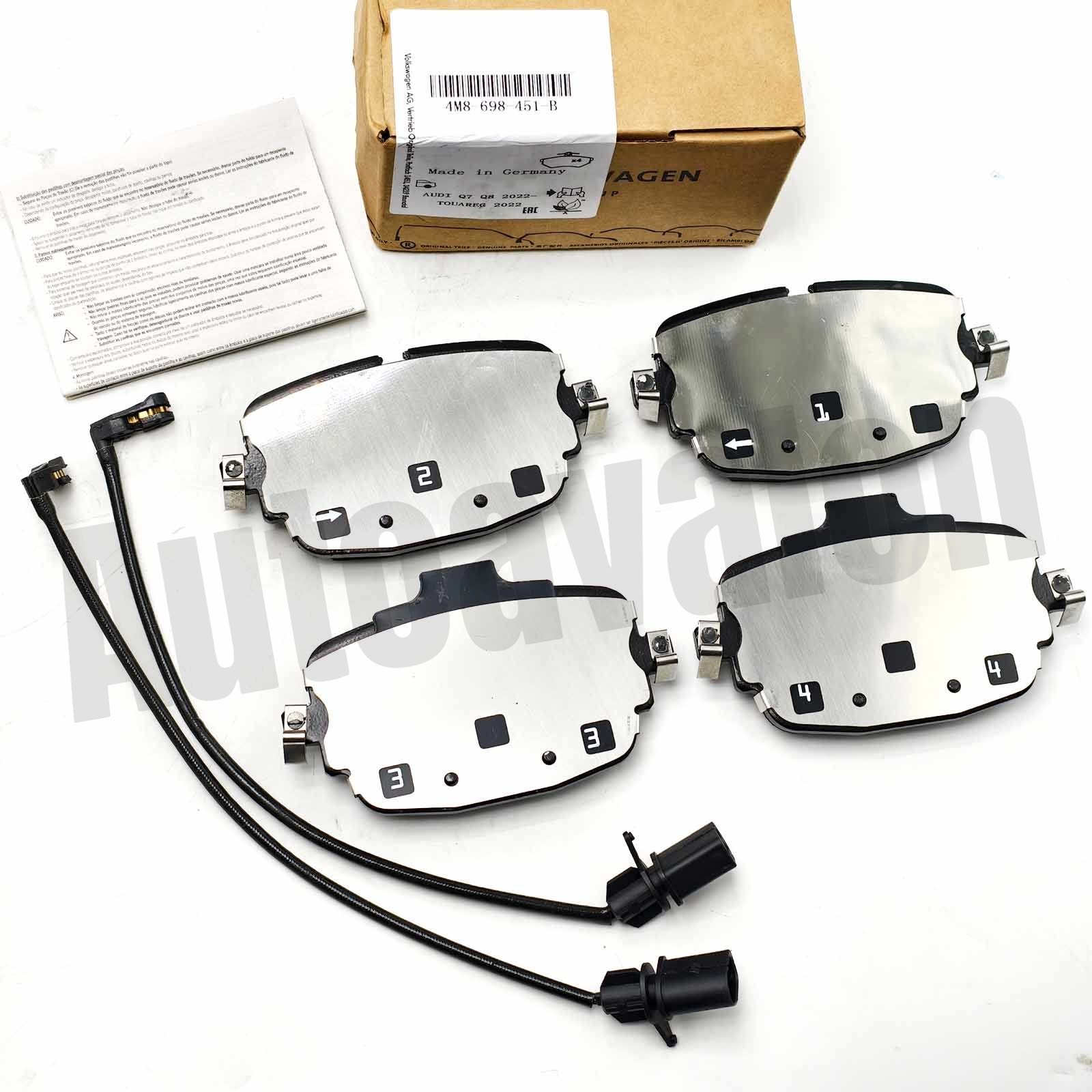 1pcs New Rear Brake Pads Set for 2021+ Audi RS6 RS7 RS Q8 4M8-698-451-B