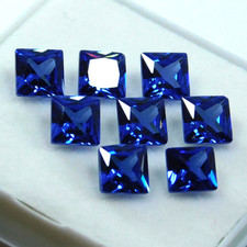 50 Ct Natural Blue Sapphire 4 5 Pcs Princess Cut Certified Gem Collection Lot