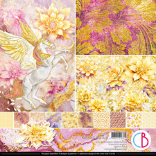 Ciao Bella ETHEREAL 12x12 Pattern Paper Pad 8/pkg Gold Magical CBT073