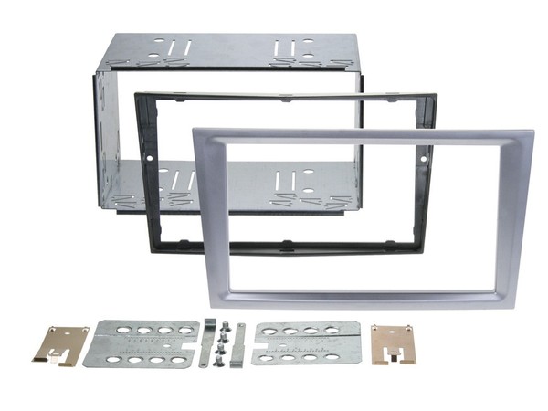 Autoradioblende Einbaurahmen Dunkel Silber Doppel-Din FüR Opel Vivaro A-image