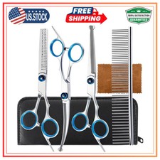 5 Piece Professional Dog Grooming Scissors Kit Stainless Steel Safety Shears