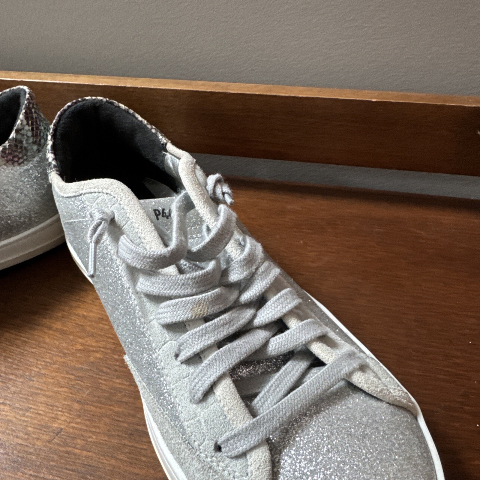 P448 Johnny Silver Glitter Ice Python Sparkly Sna… - image 8