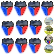 2-10x Solar Alarm LED Light Solar Strobe Light Wireless Motion Sensor Detector