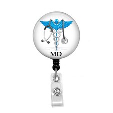 Medical Doctor, MD - Retractable Badge Holder - Badge Reel - Lanyard