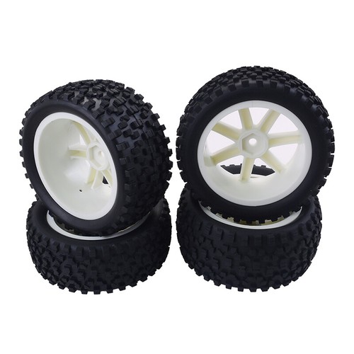 Neumáticos delanteros traseros ruedas hexagonales 12 mm para coche buggy todoterreno Redcat HPI 1/10 blanco - Imagen 7 de 8