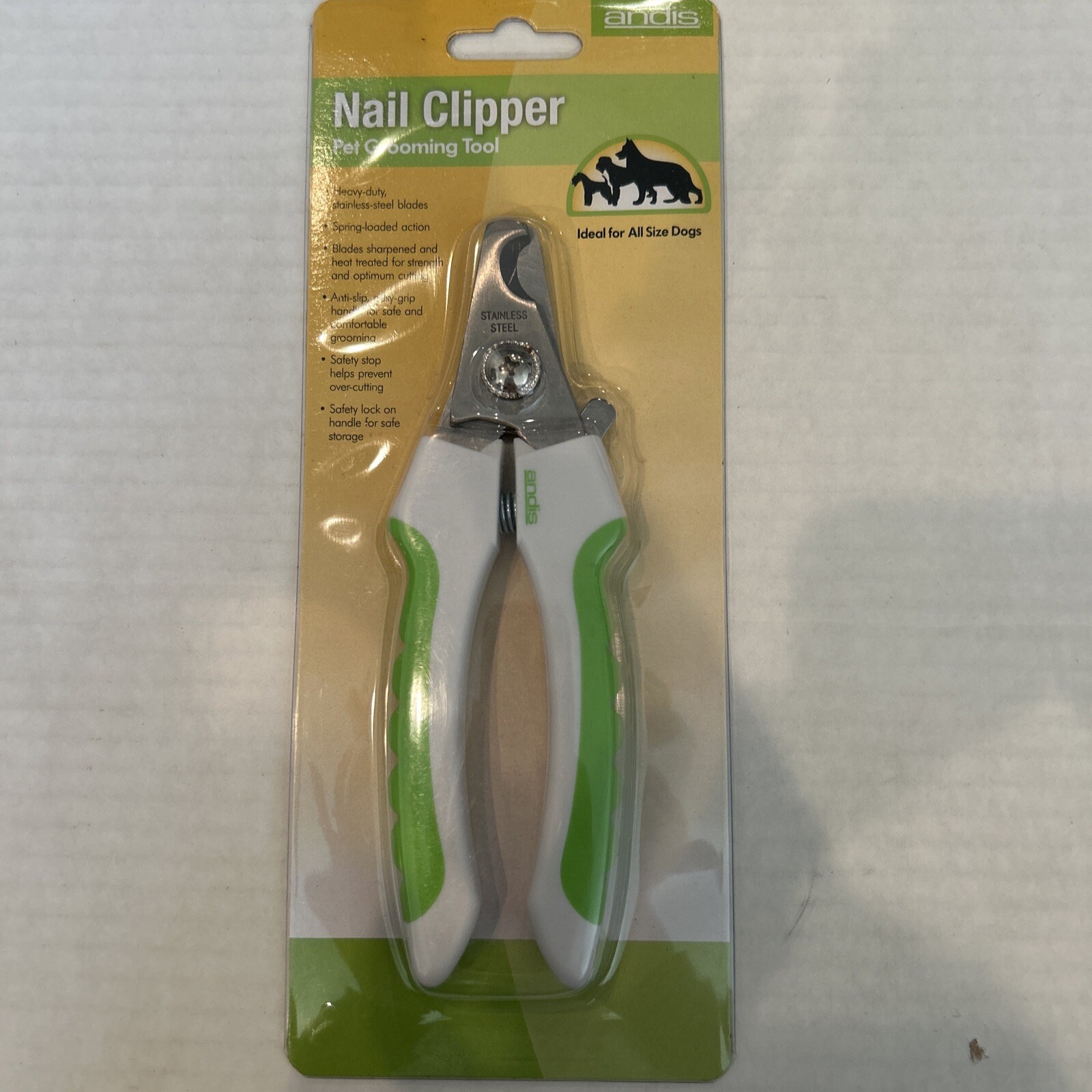 Andis Ergonomic Safety NAIL CLIPPER Claw Trimmer Scissor STAINLESS STEEL Blades