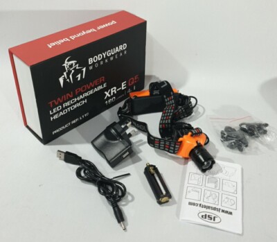 Bodyguard Workwear Stirnlampe CREE LED XR-EQ5 wiederaufladbar & extra Power Pack FP