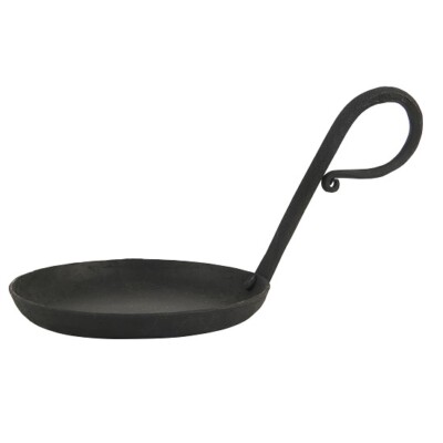 Candle Holder Pillar Metal Black For Candle With Oblong Handle Ib Laursen