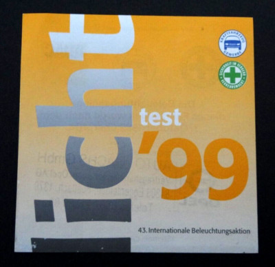 Auto-Aufkleber Lichttest Plakette 1999 Verkehrswacht Werkstatt Opel Youngtimer