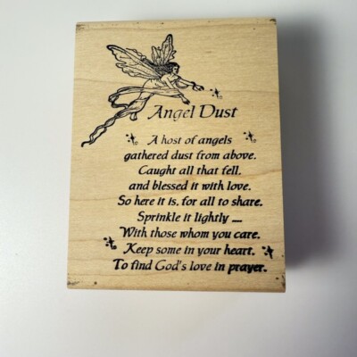 Angel Dust~Poem~Prayer~Blessings~Rubber Stamp~3'' X 4''~Creative Images