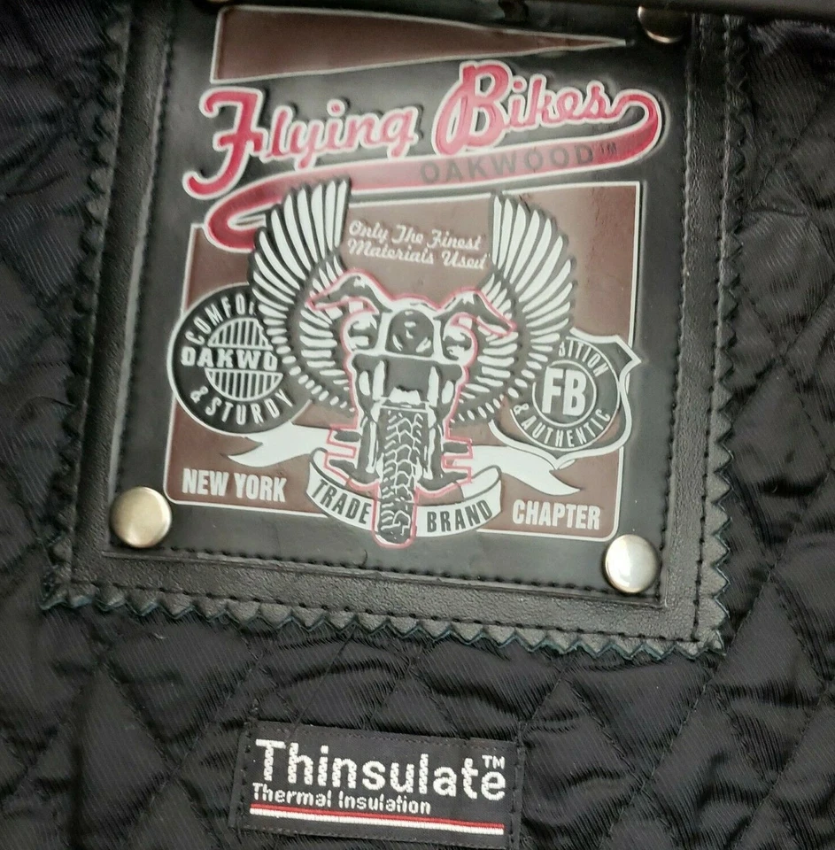 Flying Bikers Oakwood Women Biker Jacket vintage Size M  preowned - Image 4 of 4