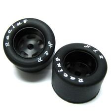 H R Racing HR1308 27x18mm Silicone Tire 25Sh w/ Wheel 1/8 Axle 2 1:24 Slot Car