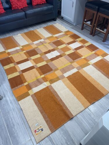MANTA DE LANA DE COLECCIÓN FAALBERG HOLLANDIA NARANJA MARRÓN AMARILLO MOD - Imagen 4 de 17