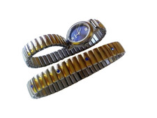 Damen Armbanduhr silber/blau +passendem Gliederarmband = Sammlerstück 80er Jahre
