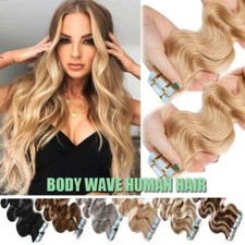 AAAA Remy Human Hair Extensions Weft Tape In Virgin Hair Full Head Skin Weft US