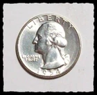 1954-S WASHINGTON QUARTER  Bright White  Very Choice BU  #36D11