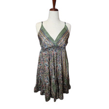 Zury floral Paisley boho colorful dress free size medium stretchy