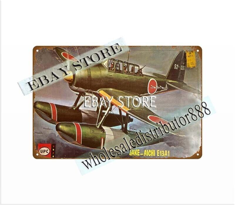 JAKE AICHI E13A1 Japanese Airplane Model metal tin sign bedroom